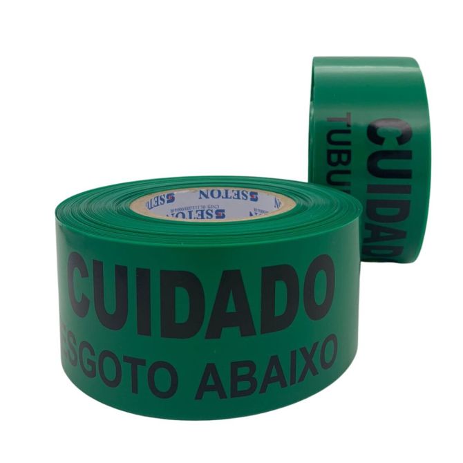 Fita Subterrânea - Tubulação de Esgoto Abaixo - 7,6cm x 100m