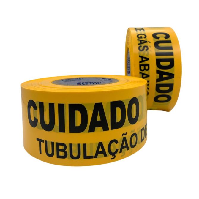 Fita Subterrânea - Tubulação de Gás Abaixo - 7,6cm x 100m